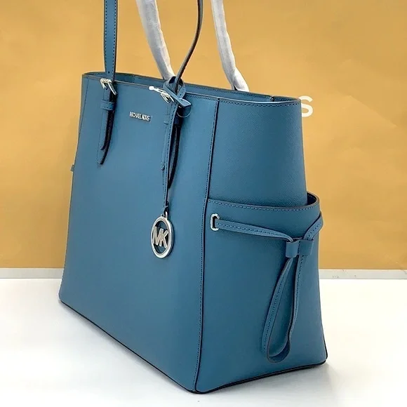 MICHAEL KORS 
Gilly Large Saffiano Leather Tote Bag TEAL COLOR - Picture 7 of 15